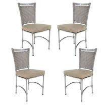 4 Cadeiras em Alumínio e Fibra Sintética JK Cozinha Edícula
