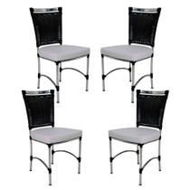 4 Cadeiras em Alumínio e Fibra Sintética JK Cozinha Edícula - Trama Original