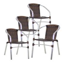 4 Cadeiras Floripa em Alumínio Para Cozinha, Área, Jardim, Jantar Trama Original
