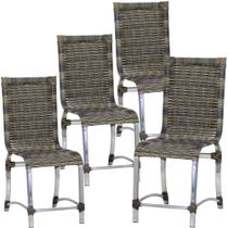 4 Cadeiras Haiti em Alumínio Para Cozinha Piscina Edícula