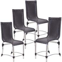 4 Cadeiras Haiti em Alumínio Para Cozinha Piscina Edícula