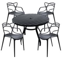 4 Cadeiras Jardim Alegra Mesa 1,20m Alumínio Jantar Externa Piscina