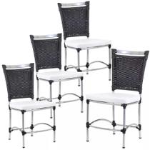 4 Cadeiras Jk em Alumínio e Fibra Sintética Cozinha Edícula Trama Original