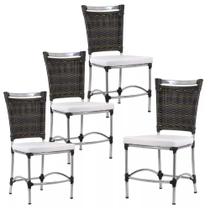 4 Cadeiras Jk em Alumínio e Fibra Sintética Cozinha Edícula Trama Original