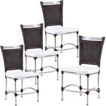 4 Cadeiras Jk em Alumínio e Fibra Sintética Cozinha Edícula Trama Original