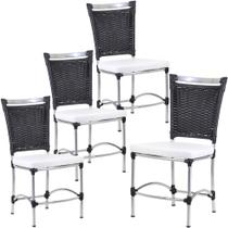 4 Cadeiras Jk Em Alumínio E Fibra Sintética Cozinha Edícula - Trama Original