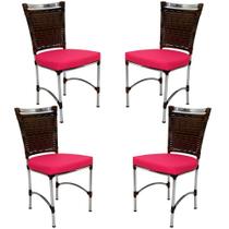 4 Cadeiras JK em Alumínio e Fibra Sintética Cozinha Edícula