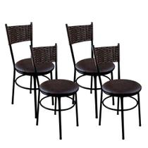 4 Cadeiras Para Cozinha Viena Marrom Cor:Marrom