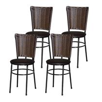 4 Cadeiras para Mesa Preta Hawai Avelã