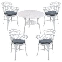 4 Cadeiras Viena Alumínio Mesa área Externa Jardim Varanda Cinza-escuro