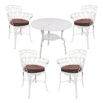 4 Cadeiras Viena Alumínio Mesa área Externa Jardim Varanda Marrom