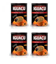 4 Café IGUAÇU Em Pó EXTRA FORTE Solúvel Cremoso 200g Lata