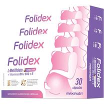 4 Caixa Folidex L-Metilfolato + Vitaminas B6 B12 e E 30 Cápsulas Maxinutri