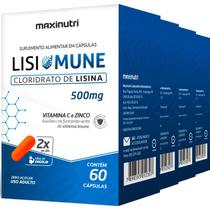 4 Caixa Lisimune 500mg 60 Cápsulas Maxinutri