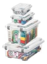 4 Caixa Organizadora Multiuso Rígida Transparente 1L + 2,3L + 4,3L + 8,6L 4 Caixa Organizadora Multiuso Rígida Transparente 1L + 2,3L + 4,3L + 8,6L