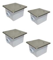 4 Caixa Passagem De Piscinas Tampa Inox Herbinject