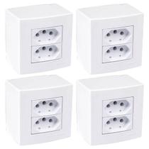 4 Caixa Sobrepor 2 Tomadas 3 Pinos 2p+t 20a 75x75 Branco Margirius