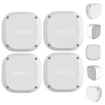 4 Caixas de Passagem VBOX 1100 E Intelbras Branca Uso Externo para Câmeras CFTV com IP66