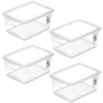 4 Caixas Organizadoras com Tampa 7,5L Ordene Empilháveis Escritório Closet Lavanderia 4 Caixas Organizadoras com Tampa 7,5L Ordene Empilháveis Escritório Closet Lavanderia