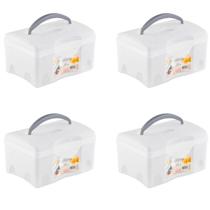 4 Caixas Para Cosméticos Utility Box Com Alça 21X12X15Cm