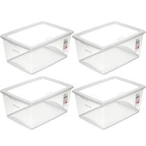 4 Caixas Plásticas 60L Organizadoras com Tampa My Closet Ordene Empilháveis 4 Caixas Plásticas 60L Organizadoras com Tampa My Closet Ordene Empilháveis