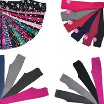 4 Calças Legging Menina Ribana Cotton Suplex Cores variadas