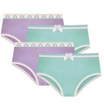 4 Calcinhas Infanto Juvenil Selene Lisa Básica De 100% Algodão Para Meninas