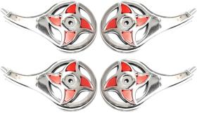 4 Calotinha Calota Rodoar Estrela Vermelha Roda Caminhao Rodo Ar