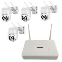 4 Cameras Sem Fio DVR NVR Segurança App Celular Gravador de Video Wifi Microfone Alto Falante Visao Noturna Ip66 Casa Rua Varanda Garagem Loja Comerci