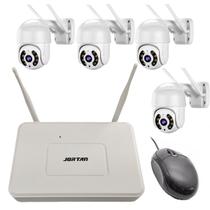 4 Cameras Sem Fio NVR Dvr Wifi Microfone Alto Falante Gravador Video App Celular Visao Noturna Infravermelho Casa Loja Empresa Rua Varanda Garagem Com