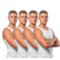 4 Camiseta Regata Camisa Masculina Algodão Branco E Outras cores