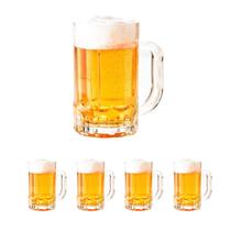 4 caneca de chopp cerveja bebida vidro resistente 400ml