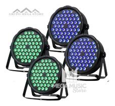 4 Canhao Refletor Led Par 64 Rgb 54 Leds Triled 3w