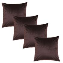 4 Capa almofada Suede Decorativa Marrom Escuro 45cm x 45cm