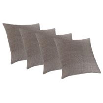 4 Capas Almofada Luxo 50X50 Suede Premium Com Ziper Nude