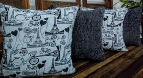 4 Capas Almofadas Decorativa Jacquard/Chenille Paris Branco