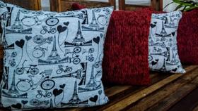 4 Capas Almofadas Decorativa Jacquard/Chenille Paris branco