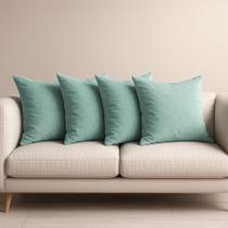 4 Capas Almofadas Veludo Sala Sofa Quarto 45x45 Diversidade Cores