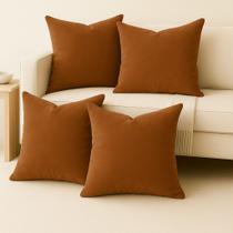 4 Capas Almofadas Veludo Sala Sofa Quarto 45x45 Diversidade Cores Cor:Terracota