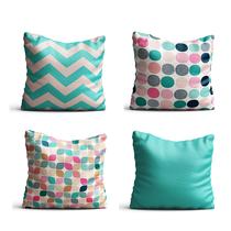 4 Capas de almofada 42x42 bolas coloridas e chevron tiffany Atelier Valverde