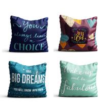 4 Capas de almofada 42x42 frases auto ajuda Atelier Valverde