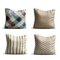4 Capas de almofada 42x42 geometrico efeito linho nude Atelier Valverde