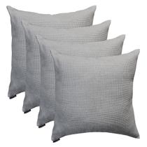 4 Capas de Almofada 50x50cm Suede Luxo Premium Zíper Invisível Resistente Cinza Claro 4 Capas de Almofada 50x50cm Suede Luxo Premium Zíper Invisível Resistente Cinza Claro