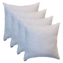 4 Capas de Almofada 50x50cm Suede Luxo Premium Ziper Invisivel Resistente Prata