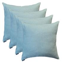 4 Capas de Almofada 50x50cm Suede Luxo Premium Ziper Invisivel Resistente Verde Água 4 Capas de Almofada 50x50cm Suede Luxo Premium Ziper Invisivel Resistente Verde Água