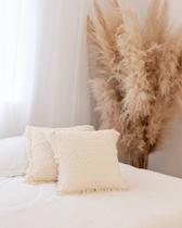 4 Capas De Almofadas 40cm X 40cm Crochê Algodão Trabalhadas