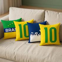 4 Capas de almofadas Copa do mundo Brasil zíper Sublimada 4 Capas de almofadas Copa do mundo Brasil zíper Sublimada
