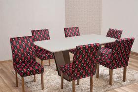 4 Capas Estampada Pra Cadeira De Jantar Malha Elastano