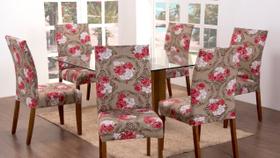 4 Capas Estampada Pra Cadeira De Jantar Malha Elastano