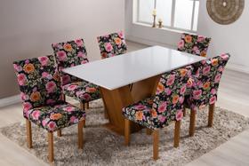 4 Capas Estampada Pra Cadeira De Jantar Malha Elastano
